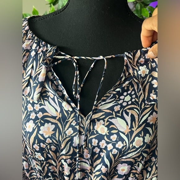 J Crew long sleeve ruffle V-neck mini dress in floral fields smocked waist - Picture 8 of 11